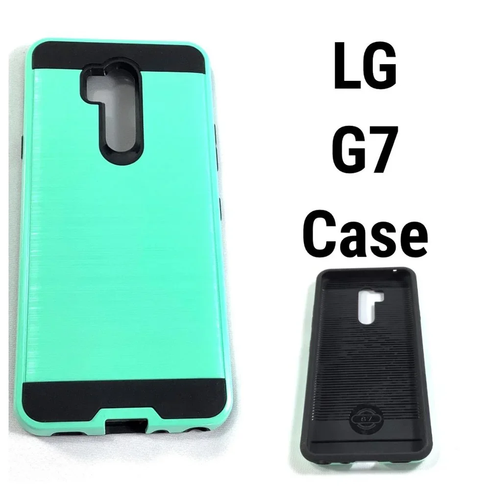 NEW LG G7 Rugged Case Cover Clear Screen Green